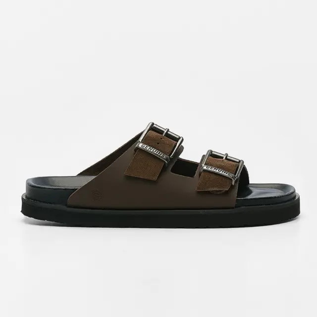 Genuins Πέδιλα Ανδρικό δέρμα Καφέ GEN/CORT VELOUR G106229 BROWN