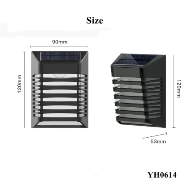 Ηλιακό Φωτιστικό Τοίχου 4V 0,3W 6500K IP54 Μαύρο 90x120x53mm Universo YH0614-F 2