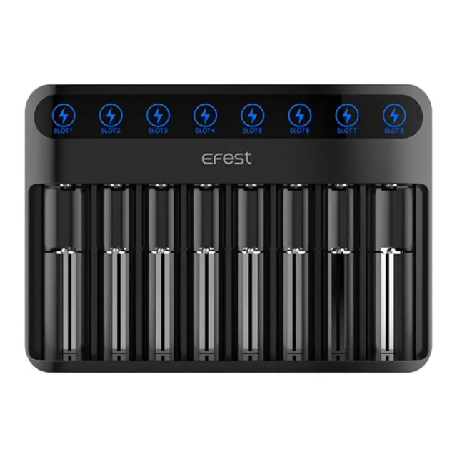 Φορτιστής Μπαταριών Efest LUSH Q8 με 8 Θέσεις Ένδειξη Μπαταρίας συμβατό με Μπαταρίες 10340-18700 και 20700-26650