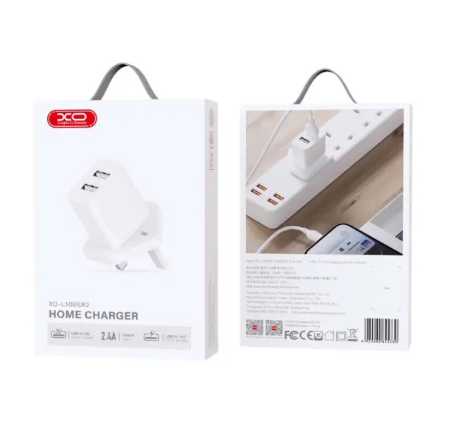 XO L109 (UK) Dual USB-A 2.4A Charger 16.006.0261 2