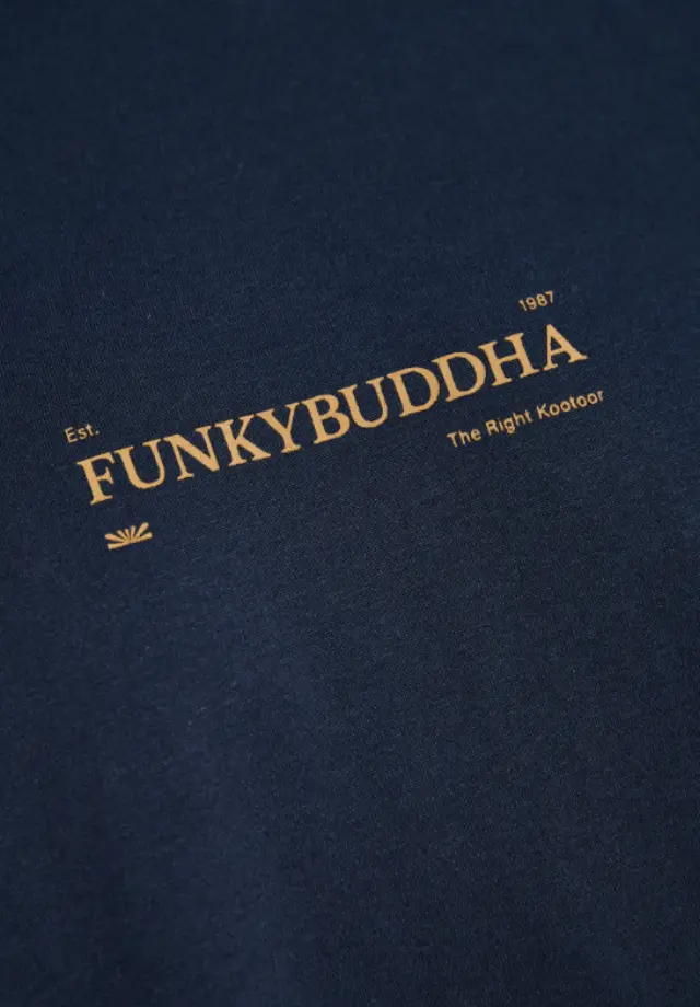 FunkyBuddha ανδρική μονόχρωμη μπλούζα με λογότυπο FBM014-005-07-1 2