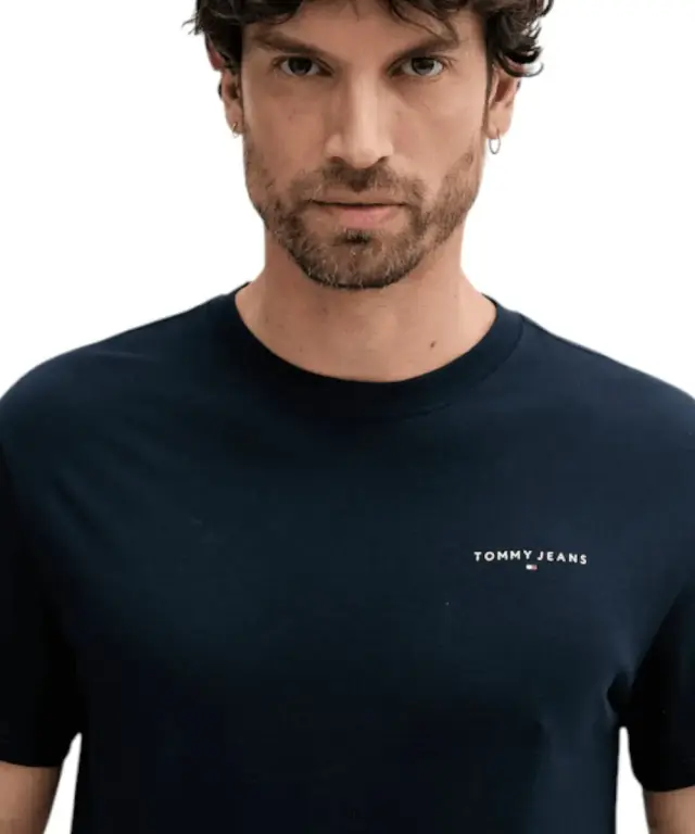 Tommy Hilfiger - Ανδρικό T-shirt Linear Chest Slim Fit DM0DM21780-C1G Μπλε Σκούρο 3
