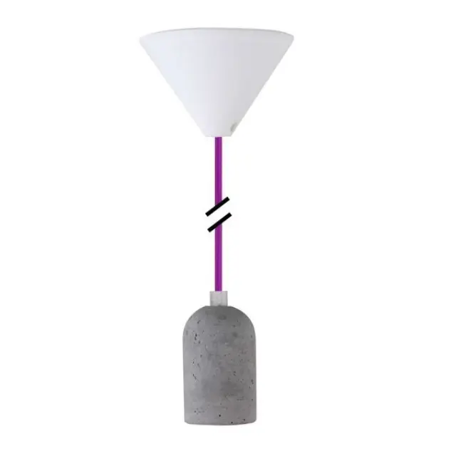 Lampholder E27 concrete Textile violet PLB010 NC