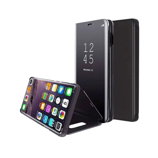 Clear View Mirror Stand Book Case Samsung Galaxy A16 Black 2
