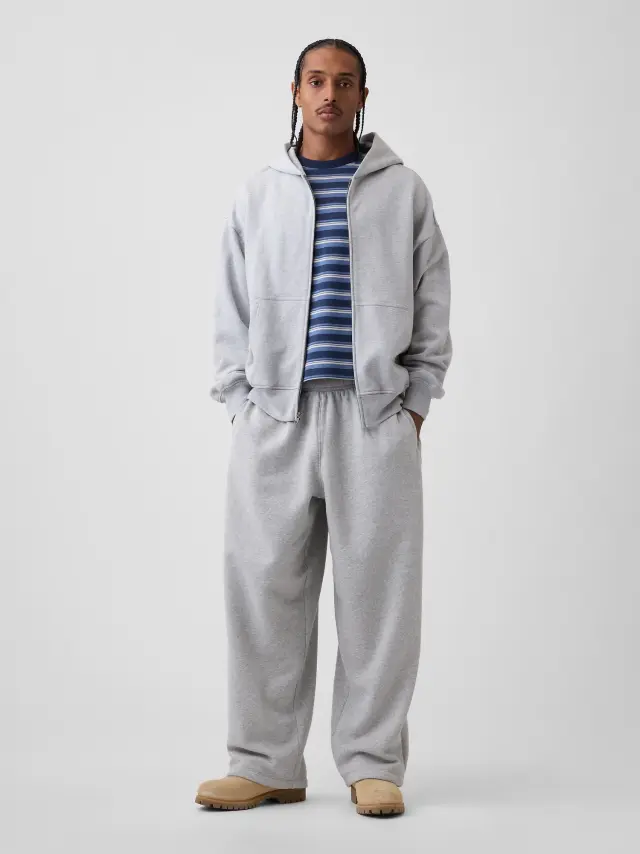 Ανδρικό Παντελόνι Φόρμας VintageSoft σε Baggy Γραμμή Light heather grey