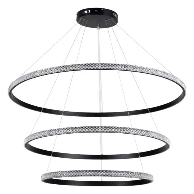 DIAMOND Κρεμαστό Φωτιστικό Οροφής LED 150W CCT με Χειριστήριο Μαύρο KLV-101-0241 3