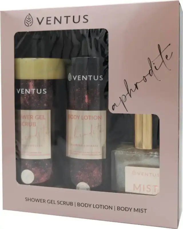 Ventus Aphrodite Gift Set Σετ Περιποίησης Σώματος Shower Gel 300ml & Body Lotion 250ml & Body Mist 50ml