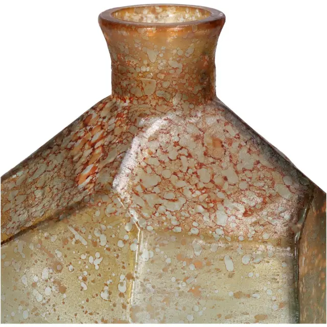 Βάζο Ώχρα Ανακυκλωμένο Γυαλί 16x16x18cm 2