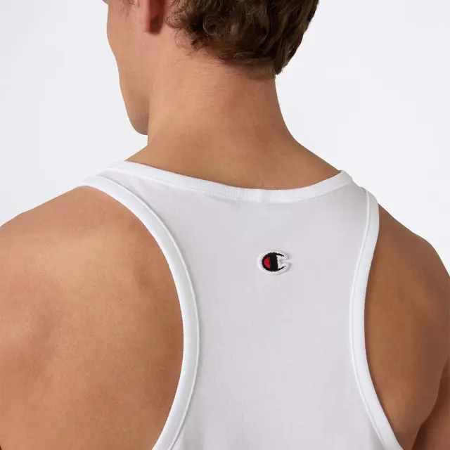 Champion Men's Standard Fit Chest Logo Tank Άσπρο 222171-WW001 (Champion) 3