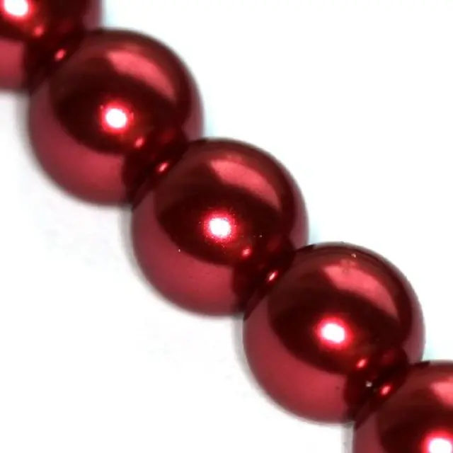Χάντρα Glass Pearl Maroon Ø12mm ~70τεμ