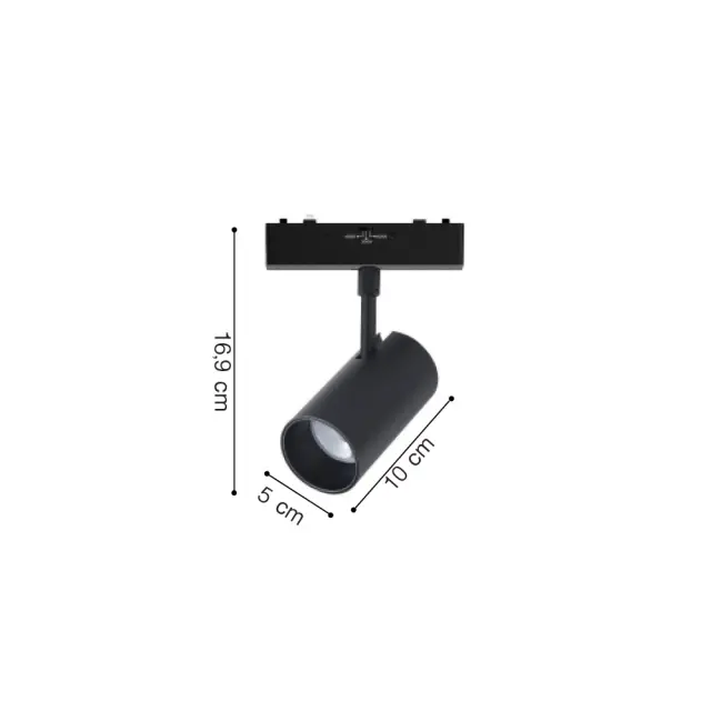 Inlight Φωτιστικό LED 9W 3CCT για Ultra-Thin μαγνητική ράγα σε μαύρη απόχρωση D:5X10X16,9cm (TMU0110-Black) 2