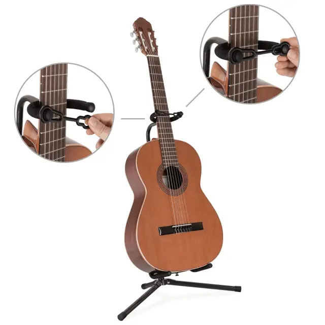 SUPRIMO GS2 guitar stand foldable floor-standing portable guitar safety strap 62-74 cm up to 25 kg 3