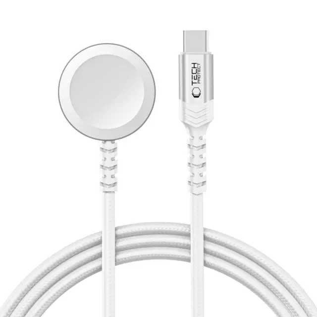Tech-protect Mc01 Ultraboost Magnetic Charger Type-c Cable 120cm Apple Watch White