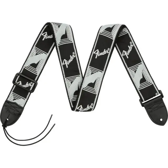 Fender 2 Μonogrammed Straps Ζώνη Κιθάρας - Μπάσου Μαύρη - Γκρι