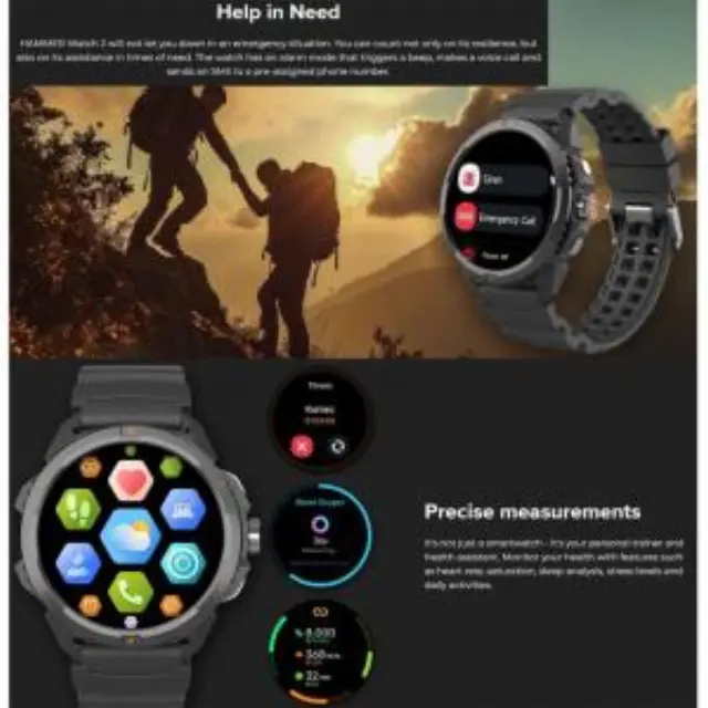 Smartwatch Hammer Watch 2 1.5" Μαύρο-Πορτοκαλί N71218 3