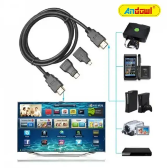 Andowl HD310 Cable HDMI male - HDMI male 1.5m Μαύρο