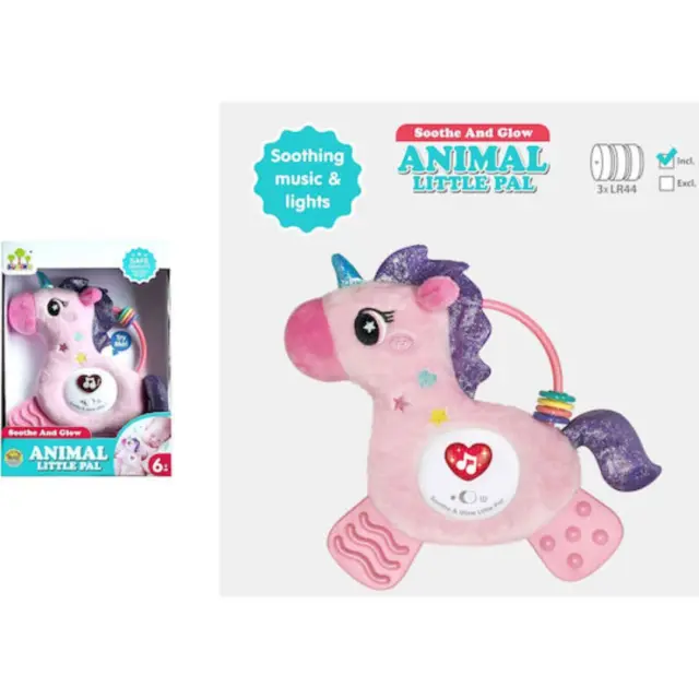 Baby Animal Little Pal – Λούτρινος Μονόκερος με Φως + Μουσική | Κρεμαστό Βρεφικό Παιχνίδι 6M+ 2