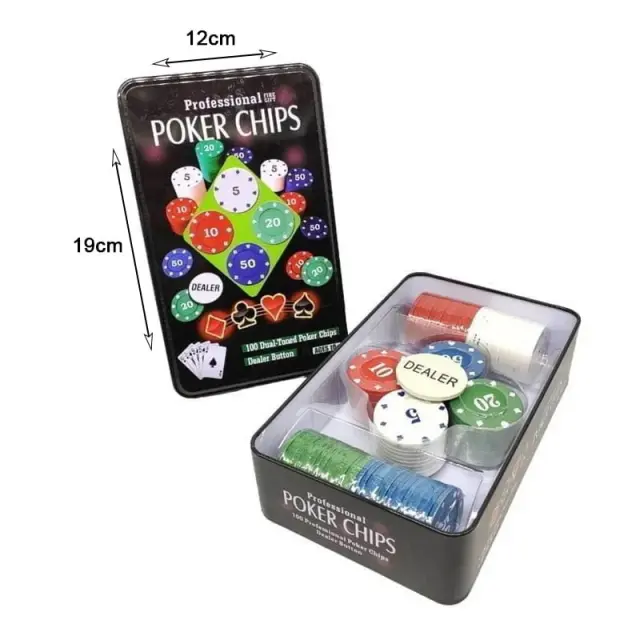 Σετ 100 Μάρκες Πόκερ Σε Μεταλλικό Κουτί - Professional poker chips 2691900 3