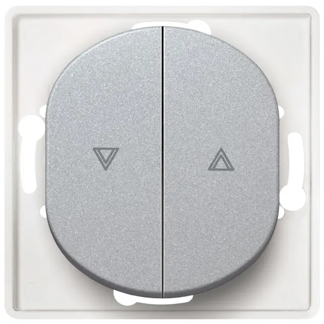 EON E6075.S Push-button switch for rolling shuters without cover frame silver 15.005.0149