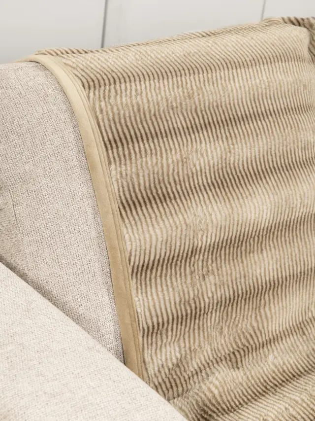 Ριχτάρι Πολυθρόνας 180x180 Αντιολισθητικό Nima Lunetta Beige 100% Πολυέστερ 2