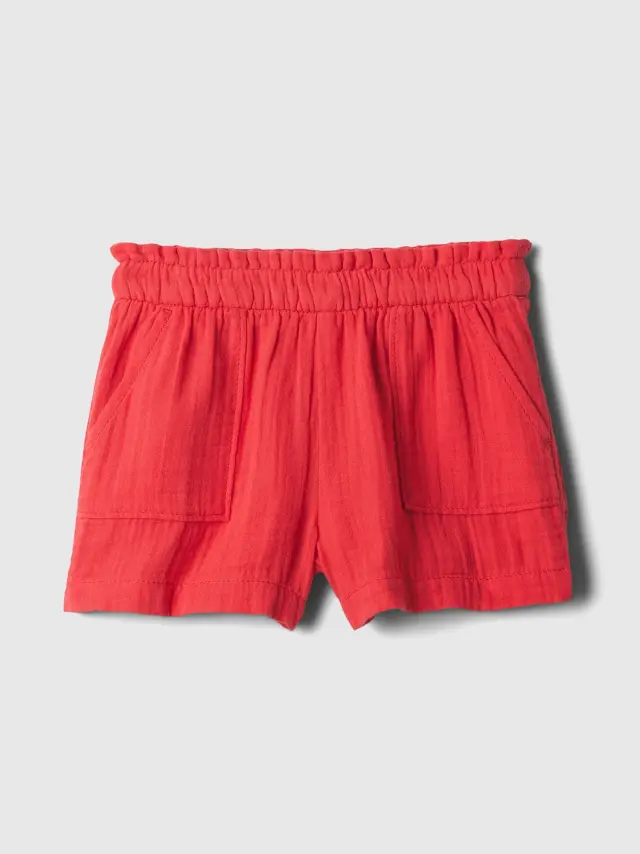 Κόκκινο babyGap Crinkle Gauze Pull-On Σορτς red