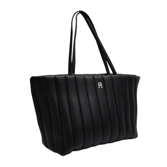 Tommy Hilfiger Γυναικεία Μεγάλη Τσάντα Ώμου TH Grace Tote Μαύρη 3