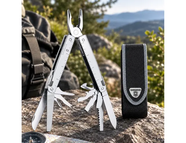 Ελβετικό Πολυεργαλείο Victorinox Tool με θήκη, 26 λειτουργίες και μήκος 11.5cm - Silver 3.0323.N