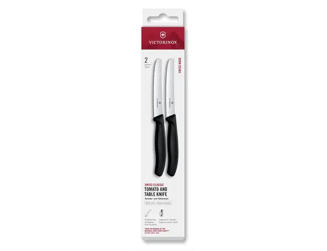 Μαχαίρια Γενικής Χρήσης Victorinox Swiss Classic με μήκος λεπίδας 11cm - Black - 2 τεμάχια6.7833.2 2