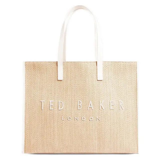 Γυναικεία Τσάντα Ώμου Ted Baker Pallmer Raffia Large Icon 284036-Ivory Μπεζ - One Size