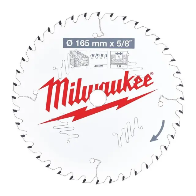 Milwaukee 4932471312 - Δίσκος Κοπής Ξύλου S165x15.8/40z MW