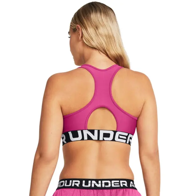 Under Armour Women's HeatGear Authentics Mid Branded Bra Φούξια 1383544-686 (Under Armour) - Small 2