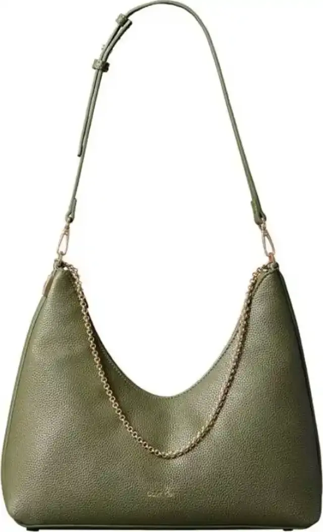 Calvin Klein Γυναικεία Μικρή Τσάντα Ώμου Emblem Pebble Πράσινη