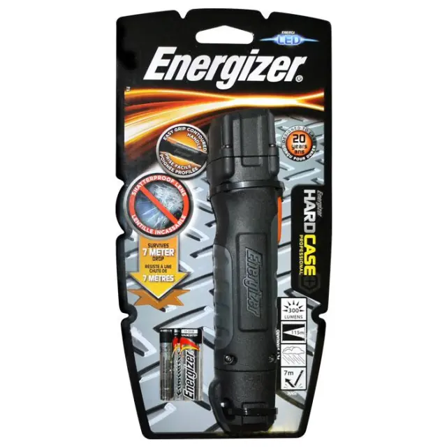 Φακός Energizer Hard Case Professional 2xAA, με 1 LED και φωτεινότητα 300 lumens.