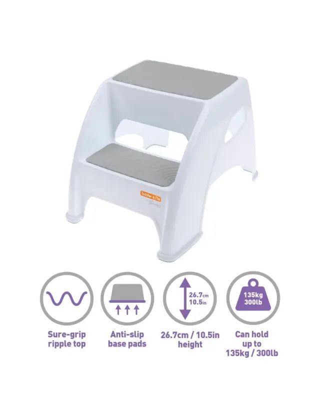 Διπλό Παιδικό Βοηθητικό Σκαλοπάτι DreamBaby Toddler & Me Grey BR76827 2