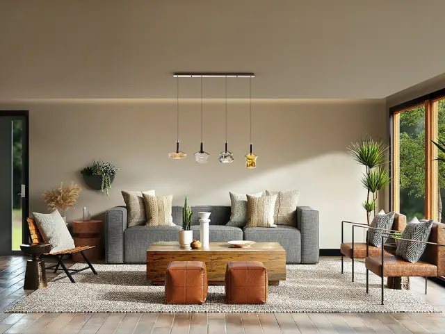 Scarlett 403269 – Κρεμαστό Φωτιστικό Οροφής 4L Colours LED Bronze 2