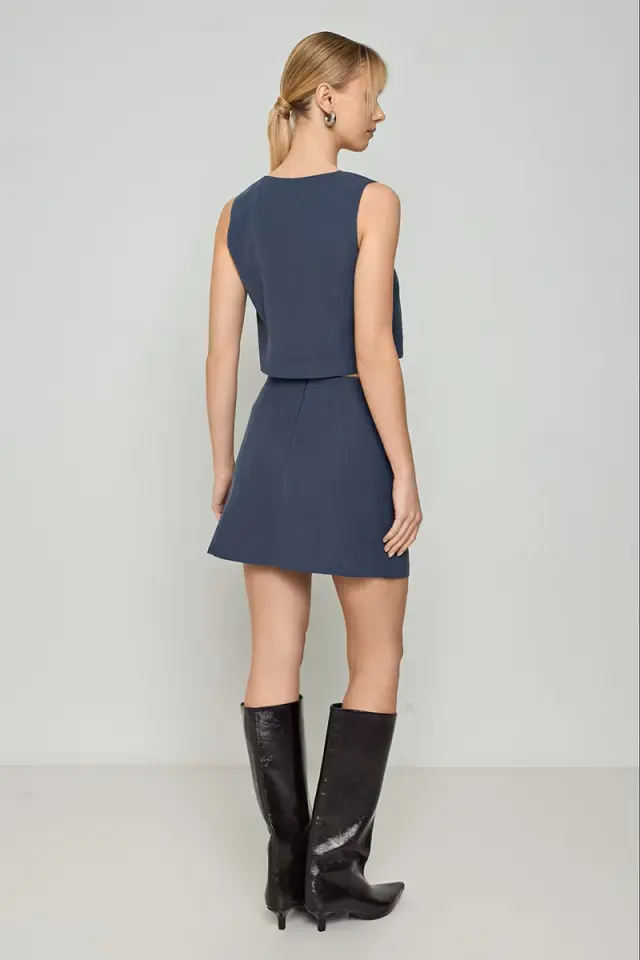 CENTO MINI ΦΟΥΣΤΑ ΥΦΑΣΜΑΤΙΝΗ Navy Blue