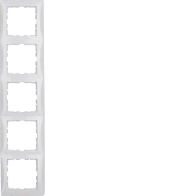 Frame 5gang, S.1, p. white glossy