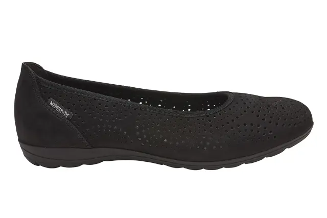 Mephisto Μπαλαρίνες Γυναικείο δέρμα Nubuck Μαύρο MEP/ELSIE PERF BLACK 3