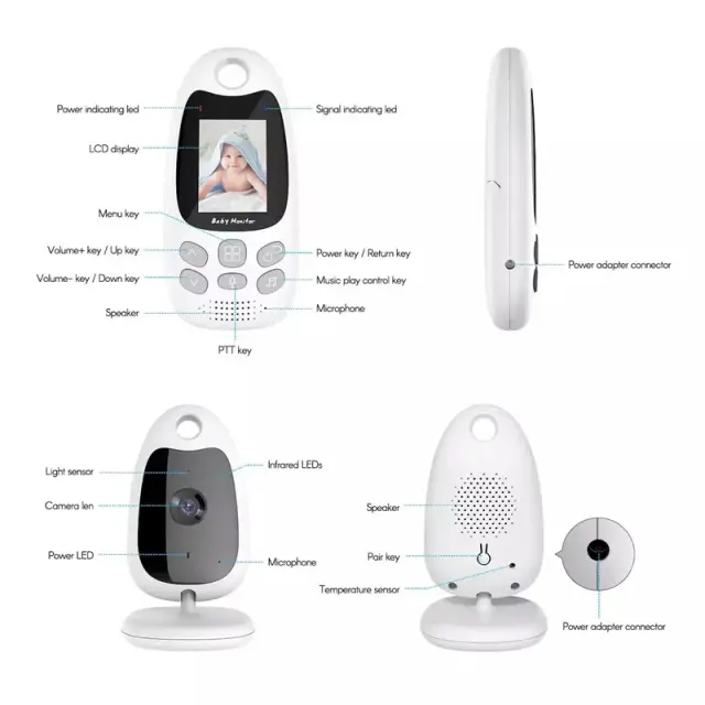 Ασύρματο Baby monitor 2″ HD αμφίδρομης επικοινωνίας Andowl Q-SX903 – Λευκό 3