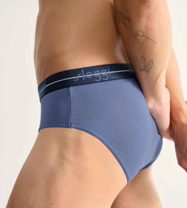 Sloggi Men Start Midi Σλιπ Ανδρικά Συνδυασμός Μπλε Απαλό 2-Pack 3