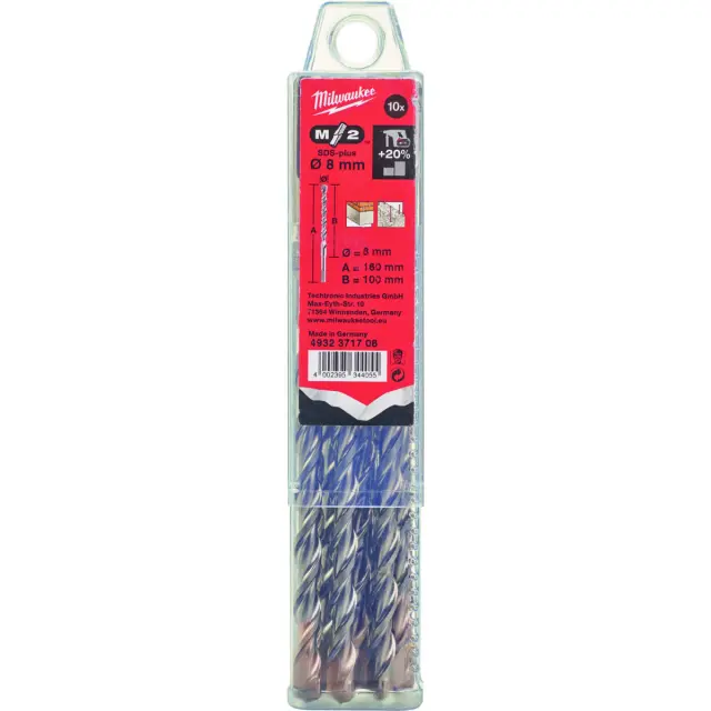 Milwaukee 4932371706 - ΤΡΥΠΑΝΙΑ SDS PLUS SET 10τμχ 8x160 MW 2