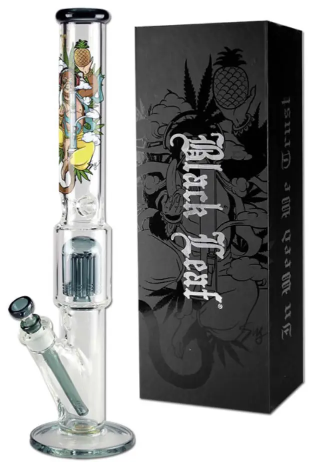 Γυάλινο Bong IN BOX Black Leaf | Hanuman Ice 10-Arm 50cm 3