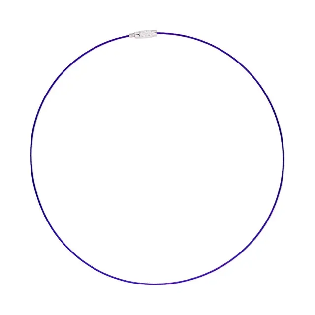 Λαιμαριά Steel Wire Ø1mm Midnight Blue Ø14.5cm - 5τεμ