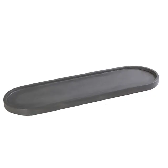 Διακοσμητική πιατέλα οβάλ σκούρο γκρι 49x15x2cm Espiel TZS105