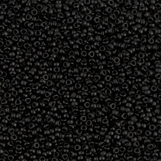 Χάντρα Miyuki Round Rocailles 15/0 - 401F - Opaque Black Matte ~10gr
