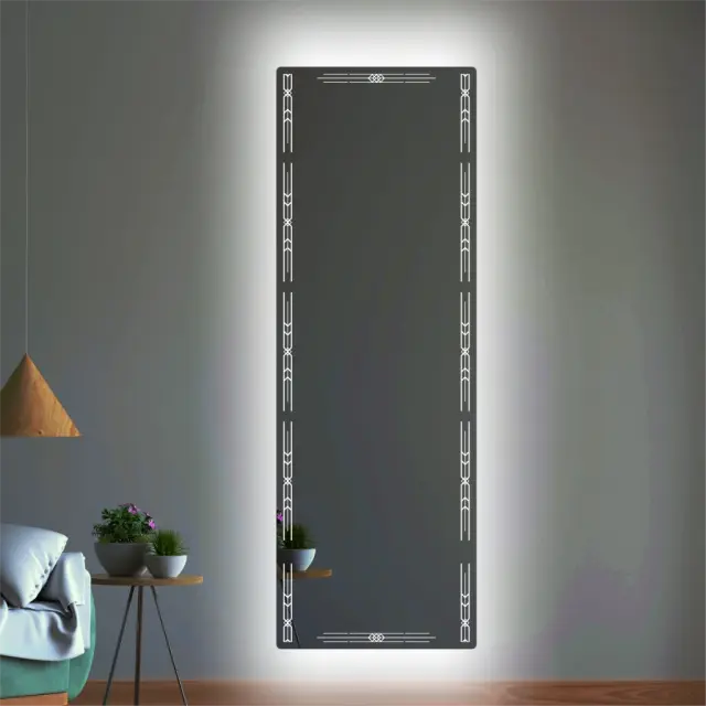 Stewehome Καθρέφτης Ολόσωμος με LED & Λέιζερ Σχέδιο 43x125x125 cm 3