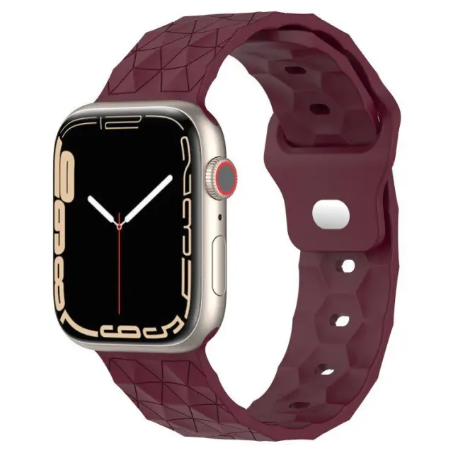 Football Texture Λουράκι για Apple Watch 38/40/41/42 (Series 10/11/12)mm- Wine Red OEM
