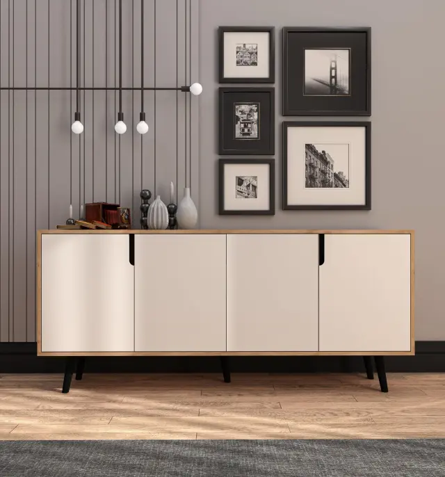 Κονσόλα FLEFLOR Sapphire Δρυς / Λευκό 180x45x80 3