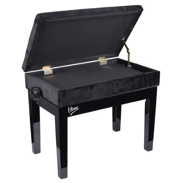 V-TONE BENCH 2 WL piano seat with storage compartment VELOUR BK 2