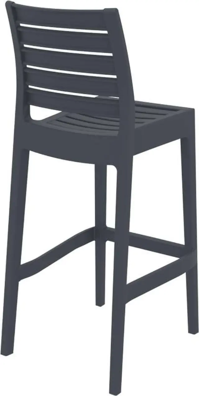 Σκαμπό Bar Στοιβαζόμενο ARES Ανθρακί PP 45x51x108cm 2